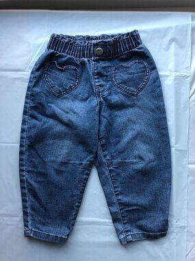 Carter's Toddler (2T/2A) Denim Jeans w/Heart Pockets; Like new condition